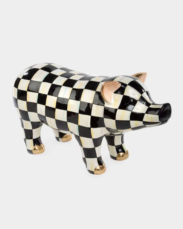 Courtly Check Pig Figurine